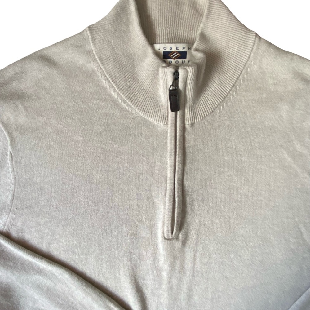 Joseph Abboud Mens Modern Fit Oatmeal Pima Cotton Soft Light Knit Sweater-Sz-L